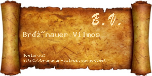 Brünauer Vilmos névjegykártya